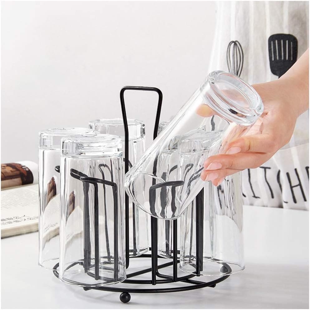 Tabletop Metal Glass Stand, 6 Mug Storage Rack, Metal Cup Drying Rack Shelf, Cup Hanging Drainer, Upside Down Cup Drain Rack, Countertop Cup Holder for Bottle, Glass, Mug, Non-Slip Mugs Bottles Organizer For Kitchen Tabletop Metal Glass Stand, 6 Mug Storage Rack, Metal Cup Drying Rack Shelf, Cup Hanging Drainer, Upside Down Cup Drain Rack, Countertop Cup Holder for Bottle, Glass, Mug, Non-Slip Mugs Bottles Organizer For Kitchen